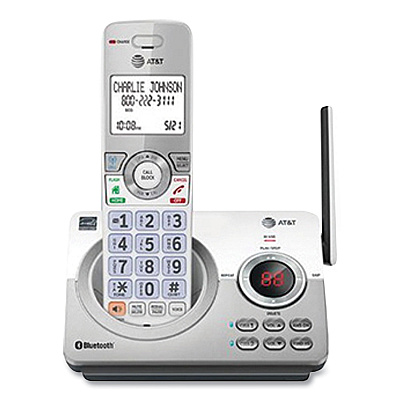 AT&T Connect to Cell DL72310 Cordless Telephone, Base and 2 Additional Handsets, White/Silver
