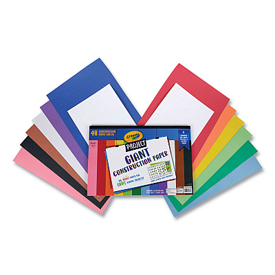 Crayola Project Giant Construction Paper, 18 x 12, Assorted Colors, 48/Pack (CYO990078)