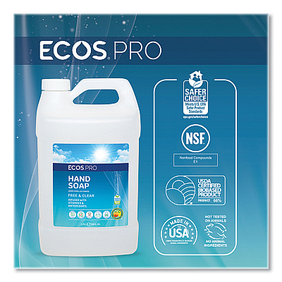 ECOS PRO Liquid Hand Soap, Free and Clean Scent, 1 gal (EOPPL966304)