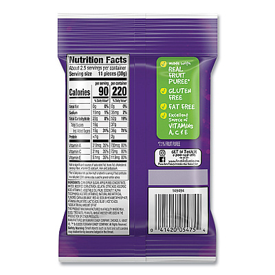 Ferrara Funables Fruity Snacks, Mixed Berry, 2.5 oz Bag, 48/Carton (FEA05475)