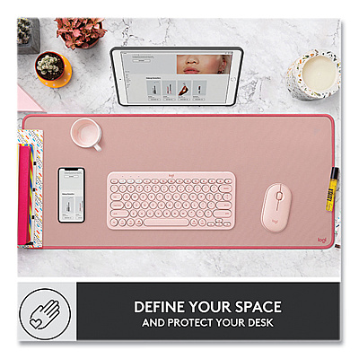 Logitech Studio Series Polyester Desk Mat, 27.5 x 11.8, Dark Rose (LOG956000048)
