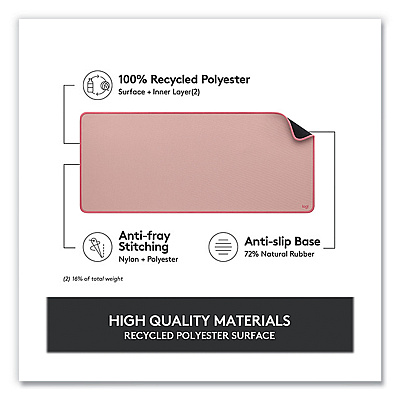 Logitech Studio Series Polyester Desk Mat, 27.5 x 11.8, Dark Rose (LOG956000048)