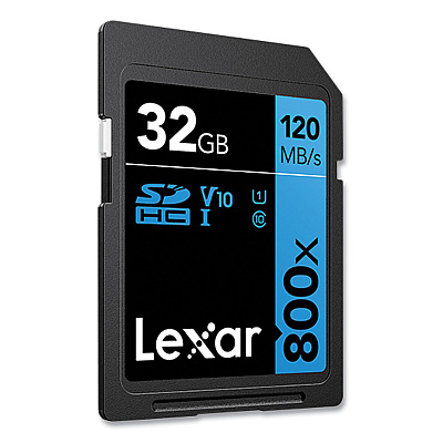 Lexar BLUE Series SDHC Memory Card, UHS-I U1 Class 10, 32 GB, 2/Pack (LXR8032GB2NNU)