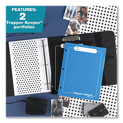 Mead Trapper Keeper 3-Ring Pocket Binder, 1" Capacity, 11.25 x 12.19, Shapes (MEA260038CQ1ECM)