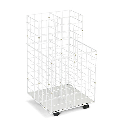 Safco Wire Roll Files, 4 Compartments, 16.25w x 16.5d x 30.5h, White (SAF3084)