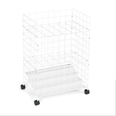 Safco Wire Roll Files, 24 Compartments, 21w X 14.25d X 31.75h, White (SAF3088)