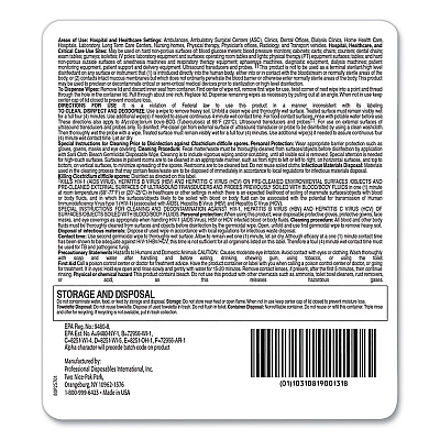 Sani Professional Sani-Cloth Bleach Germicidal Disposable Wipes, 1-Ply, 7.5 x 15, Unscented, White, 65/Pack (PDIP25784)