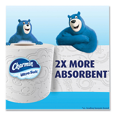 Charmin Ultra Soft Bathroom Tissue, Mega Roll, Septic Safe, 2-Ply, White, 244 Sheets/Roll, 30 Rolls/Pack (PGC01537)