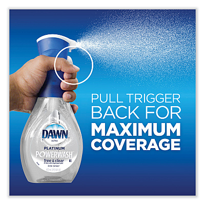Dawn Platinum Powerwash Dish Spray, Free & Clear, Unscented, 16 oz Spray Bottle (PGC65732)