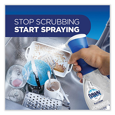 Dawn Platinum Powerwash Dish Spray, Free & Clear, Unscented, 16 oz Spray Bottle (PGC65732)