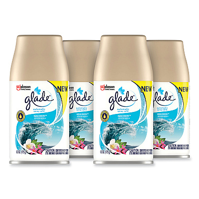 Glade Automatic Air Freshener, Aqua Waves, 6.2 oz, 4/Carton (SJN325078)