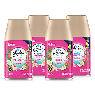 Glade Automatic Air Freshener, Exotic Tropical Blossoms, 6.2 oz, 4/Carton (SJN344755)
