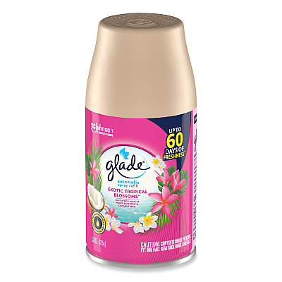 Glade Automatic Air Freshener, Exotic Tropical Blossoms, 6.2 oz, 4/Carton (SJN344755)