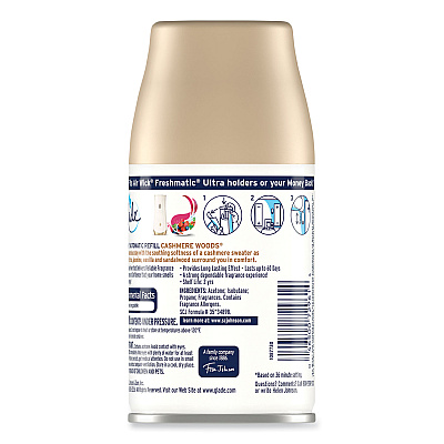Glade Automatic Air Freshener, Cashmere Woods, 6.2 oz, 4/Carton (SJN344757)