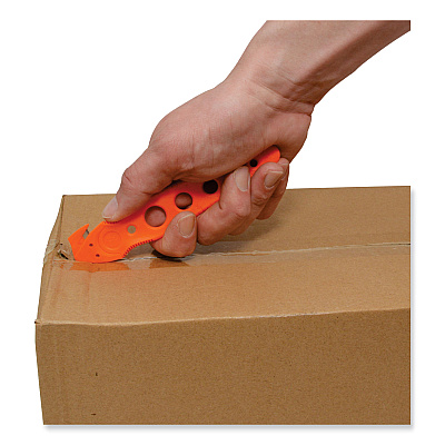 Westcott Safety Cutter, 1.2" Blade, 5.75" Plastic Handle, Orange, 5/Pack (ACM17521)