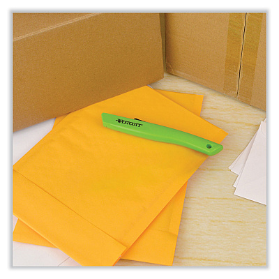 Westcott Safety Ceramic Blade Box Cutter, 0.5" Blade, 6.15" Plastic Handle, Green (ACM17519)