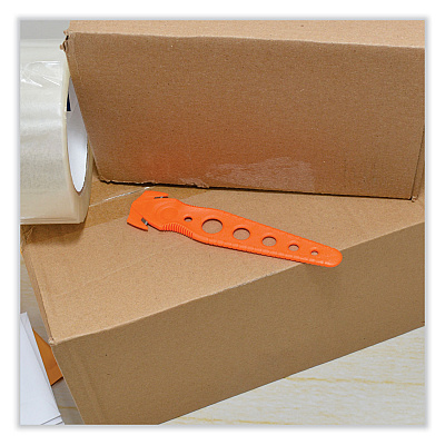 Westcott Safety Cutter, 1.2" Blade, 5.75" Plastic Handle, Orange, 5/Pack (ACM17521)