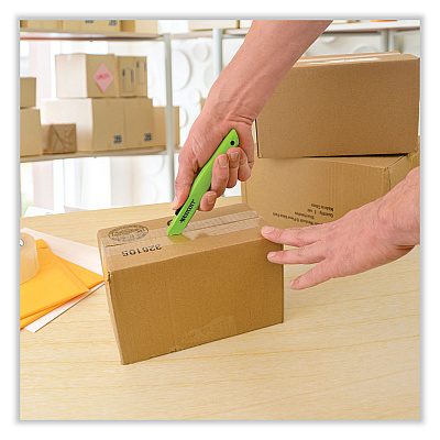 Westcott Safety Ceramic Blade Box Cutter, 0.5" Blade, 6.15" Plastic Handle, Green (ACM17519)