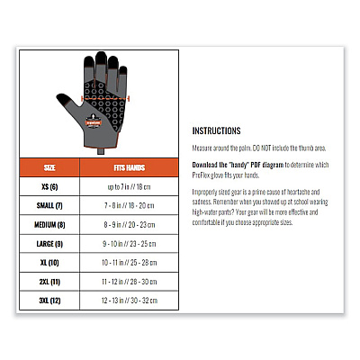 ergodyne ProFlex 910 Half-Finger Impact Gloves + Wrist Support, Black, X-Large, Pair (EGO17715)