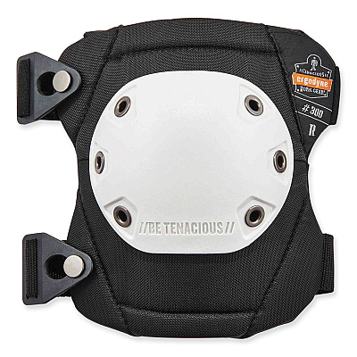ergodyne ProFlex 300 Knee Pads, Rounded Hard Cap, Buckle Closure, One Size Fits Most, White Cap, Pair (EGO18300)