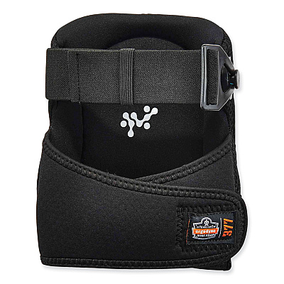 ergodyne ProFlex 377 Lightweight Gel Knee Pads, Smooth Hard Cap, Buckle/Hook and Loop Closure, Black, Pair (EGO18477)
