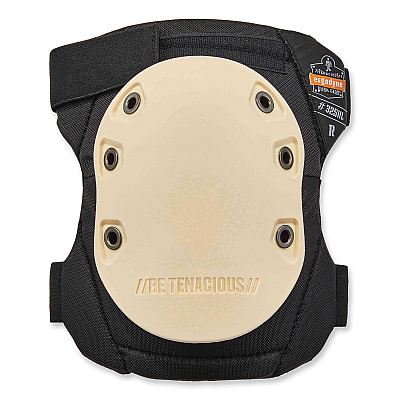 ergodyne ProFlex 325HL Non-Marring Rubber Cap Knee Pads, Hook and Loop Closure, One Size Fits Most, Tan Cap, Pair (EGO18326)
