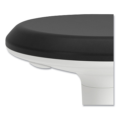 HON Revel Adjustable Height Fidget Stool, Backless, Supports Up to 250 lb, 13.75" to 18.5" Seat Height, Black Seat, White Base (HONHEFS01BL)