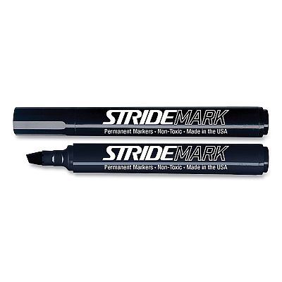 StrideMark Tank Permanent Marker, Broad Chisel Tip, Black, 12/Pack (STW22001)