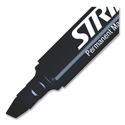 StrideMark Tank Permanent Marker, Broad Chisel Tip, Black, 12/Pack (STW22001)