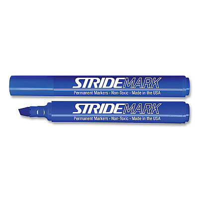 StrideMark Tank Permanent Marker, Broad Chisel Tip, Blue, 12/Pack (STW22002)