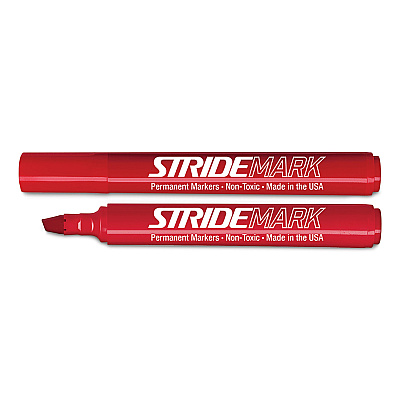 StrideMark Permanent Marker, Fine Bullet Tip, Red, 12/Pack (STW22003)
