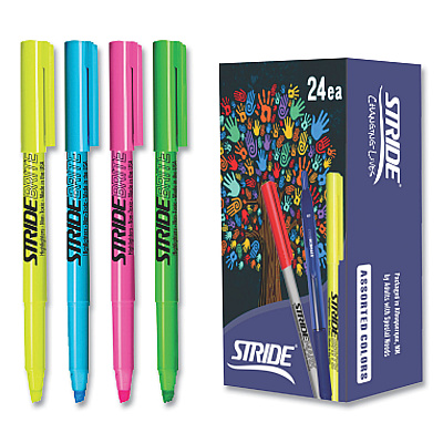 StrideBrite Stick Highlighters, Assorted Ink Colors, Chisel Tip, Assorted Barrel Colors, 24/Pack (STW47024)