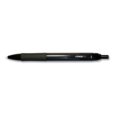 StrideRio Gel Pen, Retractable, Medium 0.7 mm, Black Ink, Translucent Black Barrel, 12/Box (STW52001)