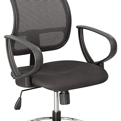 Optional Loop Arm Kit for Mesh Extended Height Chairs for Safco Vue Mesh Extended-Height Chairs, Black, 2/Set (SAF3396BL)
