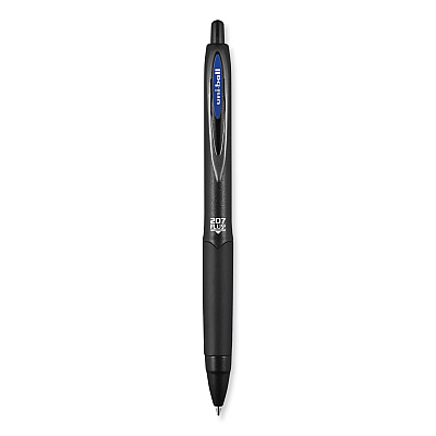 uniball 207 Plus+ Gel Pen, Retractable, Medium 0.7 mm, Blue Ink, Black Barrel, 4/Pack (UBC70457)