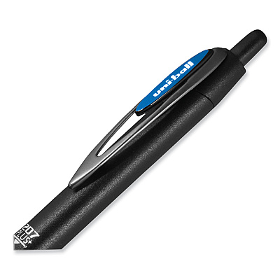 uniball 207 Plus+ Gel Pen, Retractable, Medium 0.7 mm, Blue Ink, Black Barrel, 4/Pack (UBC70457)