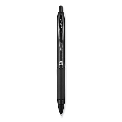 uniball 207 Plus+ Gel Pen, Retractable, Medium 0.7 mm, Black Ink, Black Barrel, 4/Pack (UBC70460)