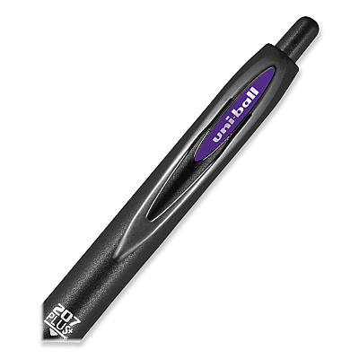 uniball 207 Plus+ Gel Pen, Retractable, Medium 0.7 mm, Assorted Inspirational Ink Colors, Black Barrel, 6/Pack (UBC70491)