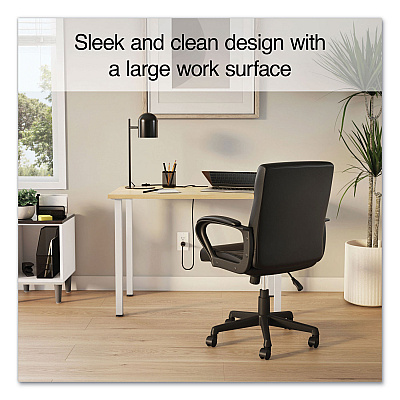 Union & Scale Essentials Writing Table-Desk, 42" x 23.82" x 29.53", Natural Wood/Silver (UOS60411CC)