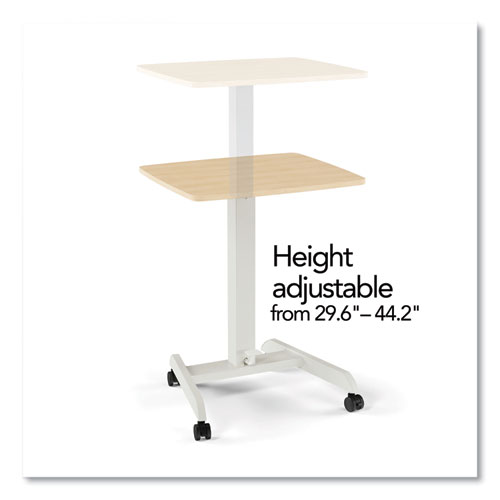 Union & Scale Essentials Sit-Stand Single-Column Mobile Workstation, 23.6" x 20.5" x 29.6" to 44.2", Natural Wood/Light Gray (60413CC)