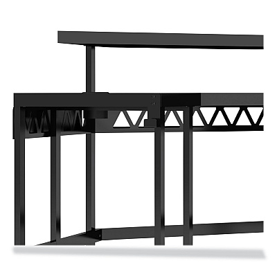 Whalen LevelUp Gear LEET Corner Gaming Desk, 53.25" x 51.75" x 36.75", Onyx (WHLLTCGD)