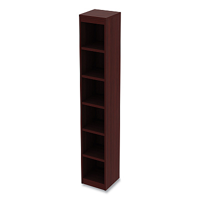 Alera Valencia Series Narrow Profile Bookcase, Six-Shelf, 11.81w x 11.81d x 71.73h, Mahogany (ALEVA67212MY)