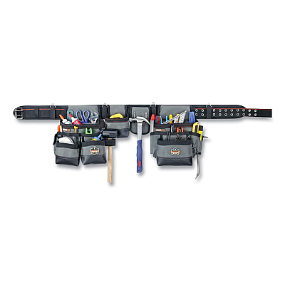 ergodyne Arsenal 5504 34-Pocket Synthetic Tool Rig, Fits Waist 40" to 54", Polyester, Gray (EGO13616)