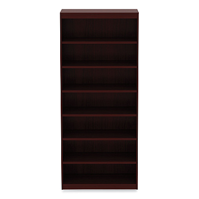 Alera Valencia Series Square Corner Bookcase, Seven-Shelf, 35.63w x 11.81d x 83.86h, Mahogany (ALEVA78436MY)