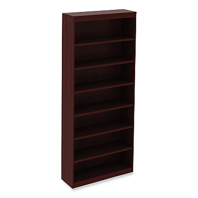 Alera Valencia Series Square Corner Bookcase, Seven-Shelf, 35.63w x 11.81d x 83.86h, Mahogany (ALEVA78436MY)