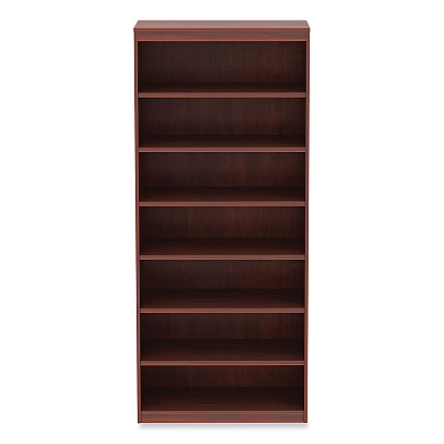 Alera Valencia Series Square Corner Bookcase, Seven-Shelf, 35.63w x 11.81d x 83.86h, Cherry (ALEVA78436MC)