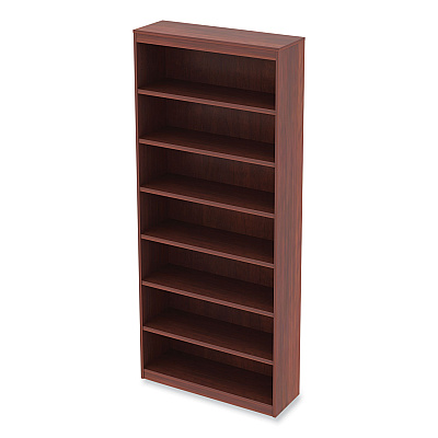 Alera Valencia Series Square Corner Bookcase, Seven-Shelf, 35.63w x 11.81d x 83.86h, Cherry (ALEVA78436MC)