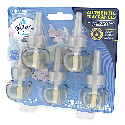 Glade Plugins Scented Oil Refill, Clean Linen, 0.67 oz, 5/Pack (SJN322829)