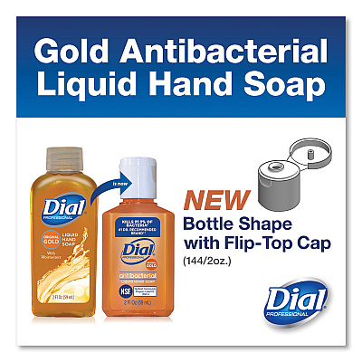 Dial Professional Gold Antibacterial Liquid Hand Soap, Floral Scent, 2 oz, 144/Carton (DIA32966)