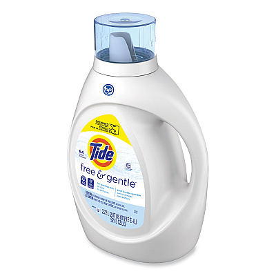 Tide Free and Gentle Liquid Laundry Detergent, Unscented, 92 oz Bottle (PGC48871)